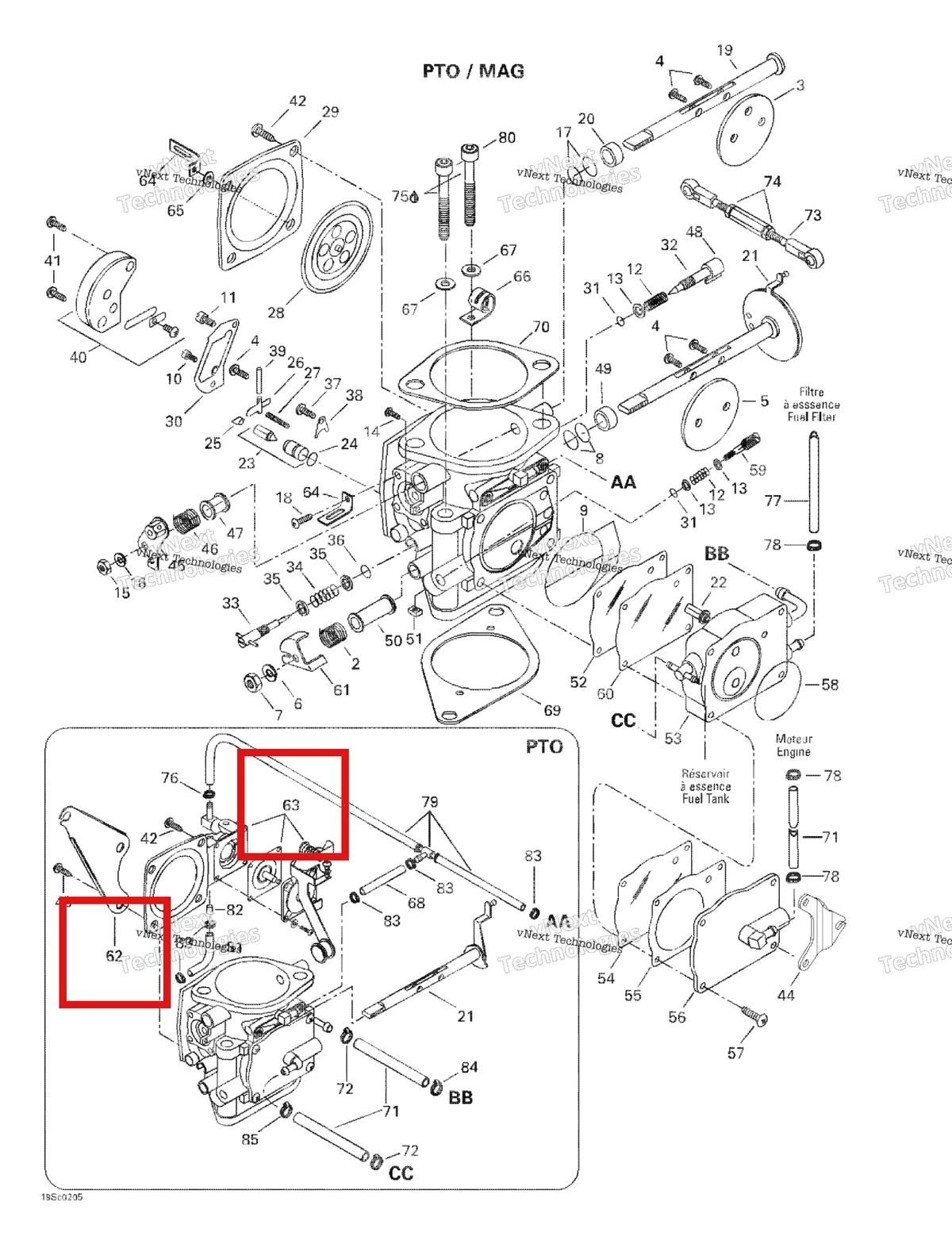 Деталь 270500433 на схеме узла 2002 Sea-Doo GTX, 5587/5588 Carburetors