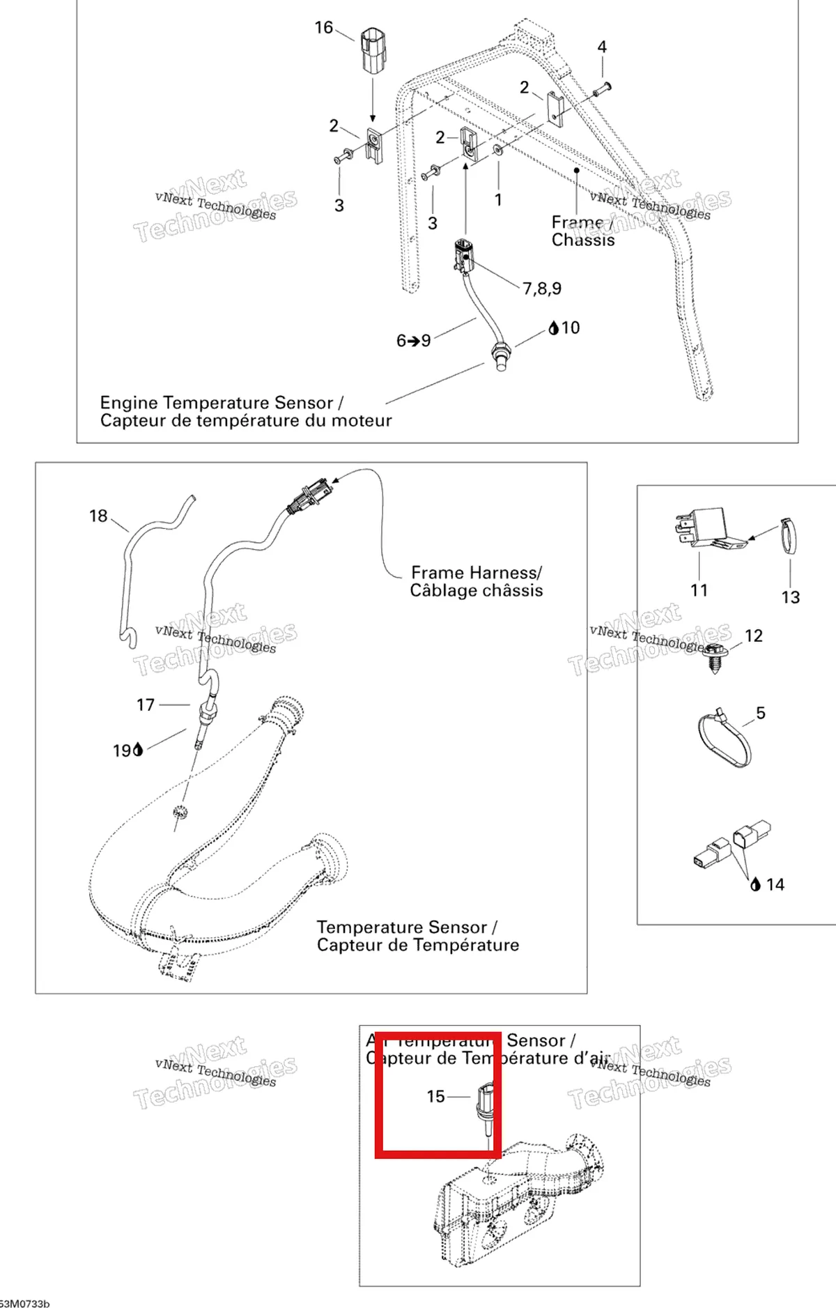 Деталь 270600000 (Деталь Air Temperature Sensor) на схеме узла 2007 Ski-Doo MX Z 440X Racing Electrical Accessories 2