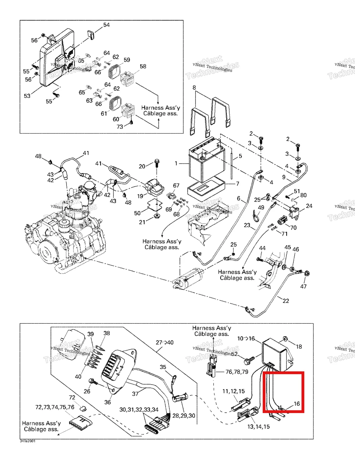 Деталь 270600002 на схеме узла 2000 Can-Am Traxter, 7400/7401 Battery And Electrical Accessories