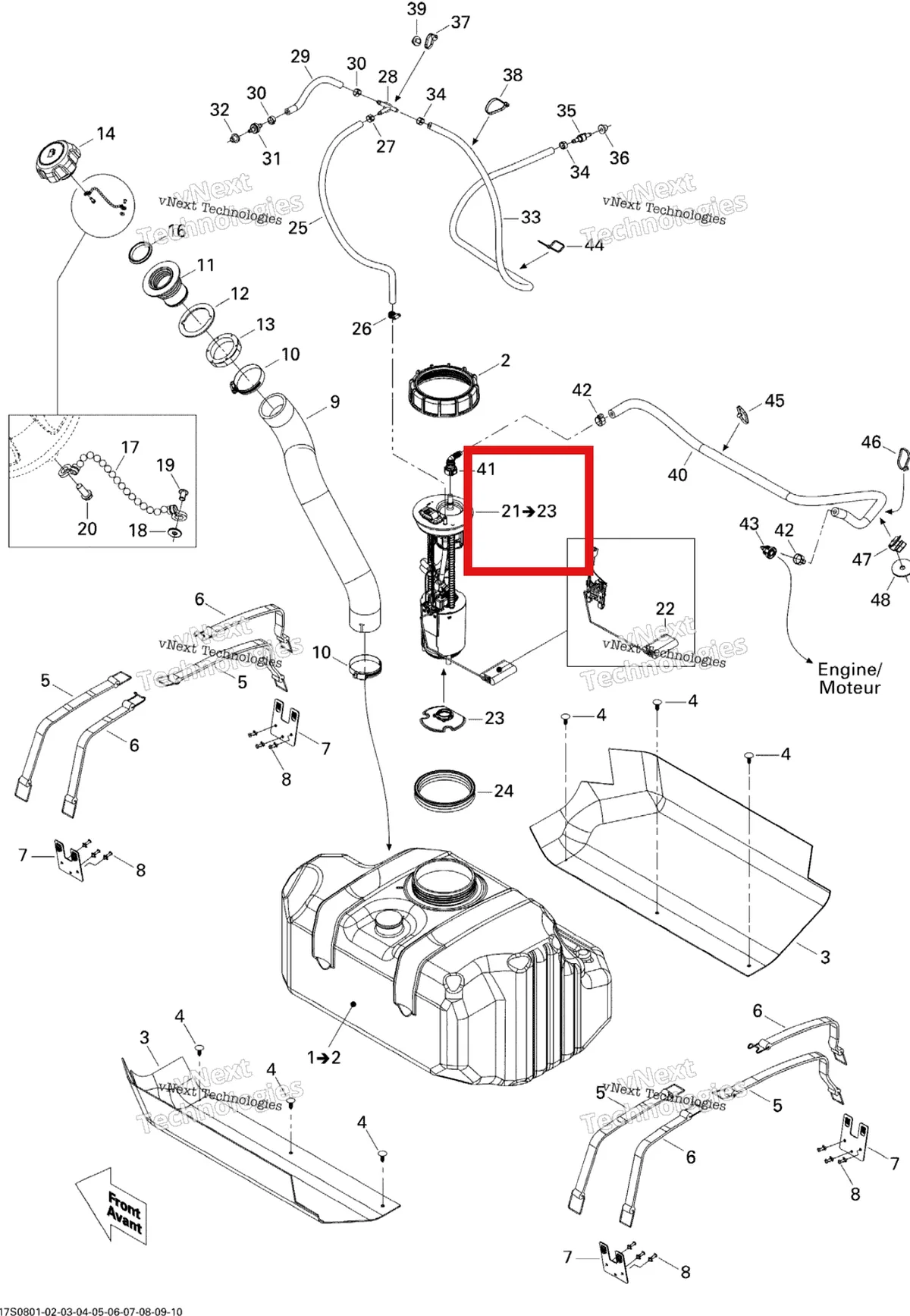Деталь 270600101 на схеме узла 2008 Sea-Doo WAKE 215 Fuel System