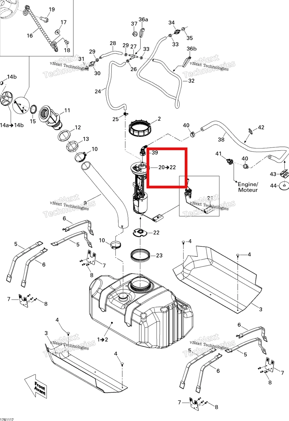 Деталь 270600102 на схеме узла 2011 Sea-Doo GTS Pro 130 Fuel System