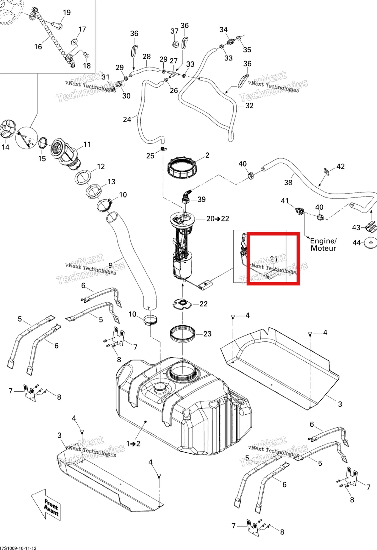 Деталь 270600103 на схеме узла 2010 Sea-Doo Wake 155 Fuel System