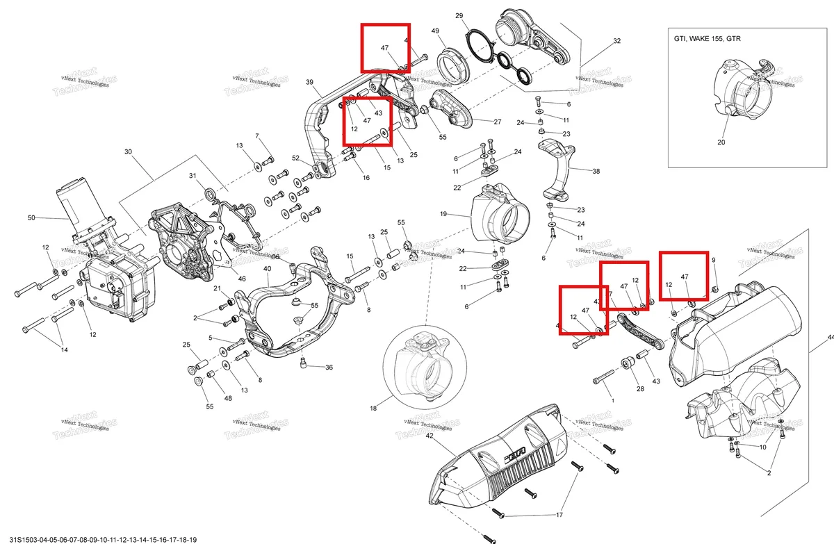 Деталь 271000321 на схеме узла 2015 Sea-Doo GTX LTD IS 260 Reverse