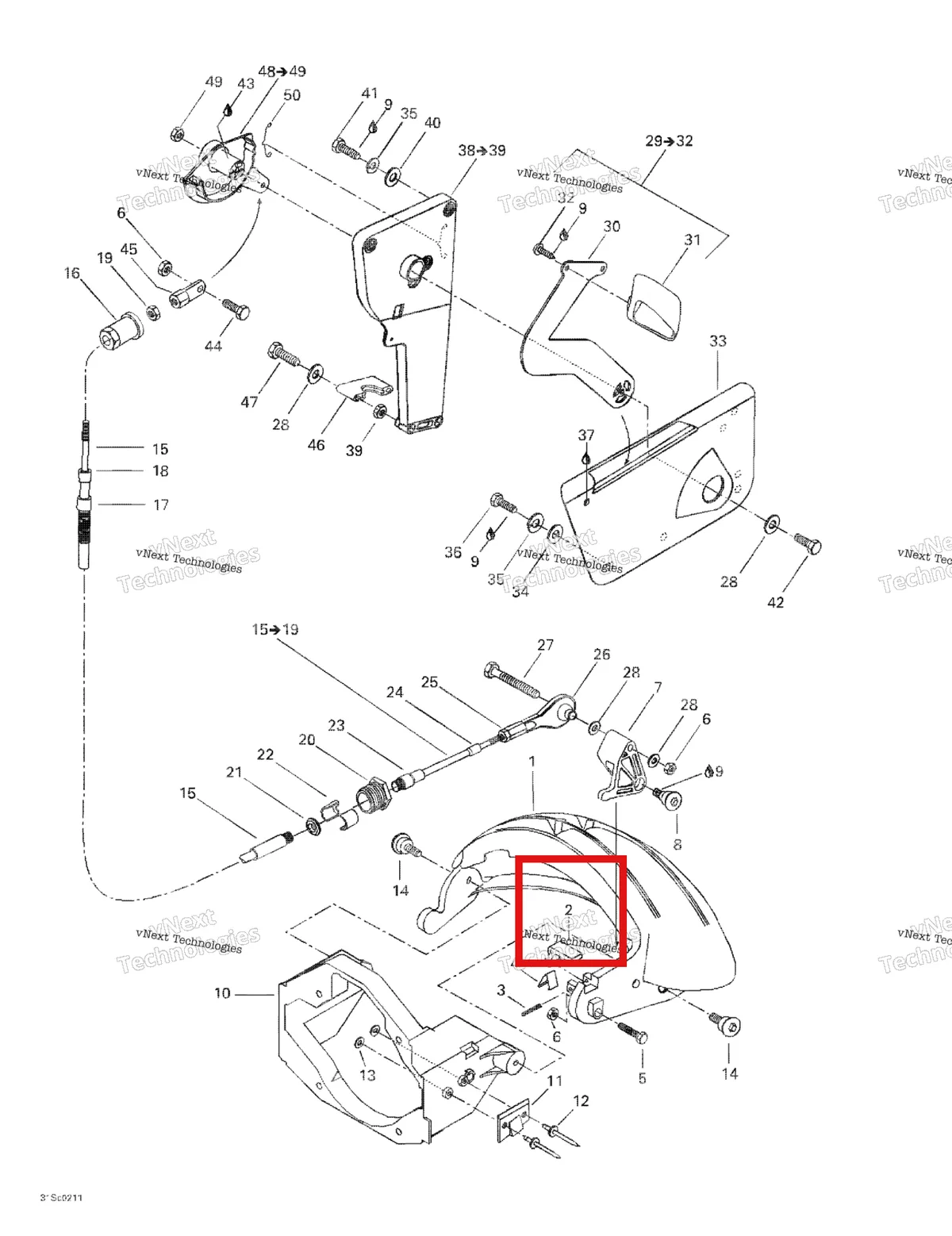 Деталь 271000430 на схеме узла 2002 Sea-Doo LRV DI, 5460 Reverse