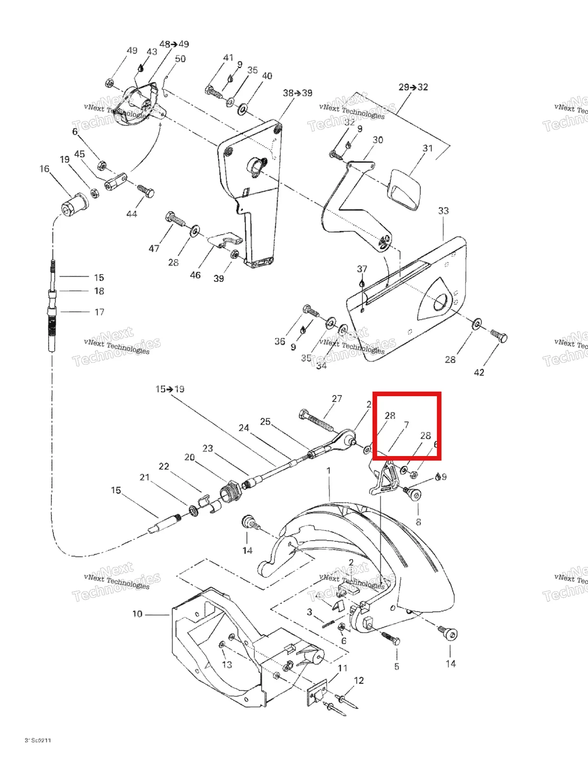 Деталь 271000583 на схеме узла 2002 Sea-Doo LRV DI, 5460 Reverse