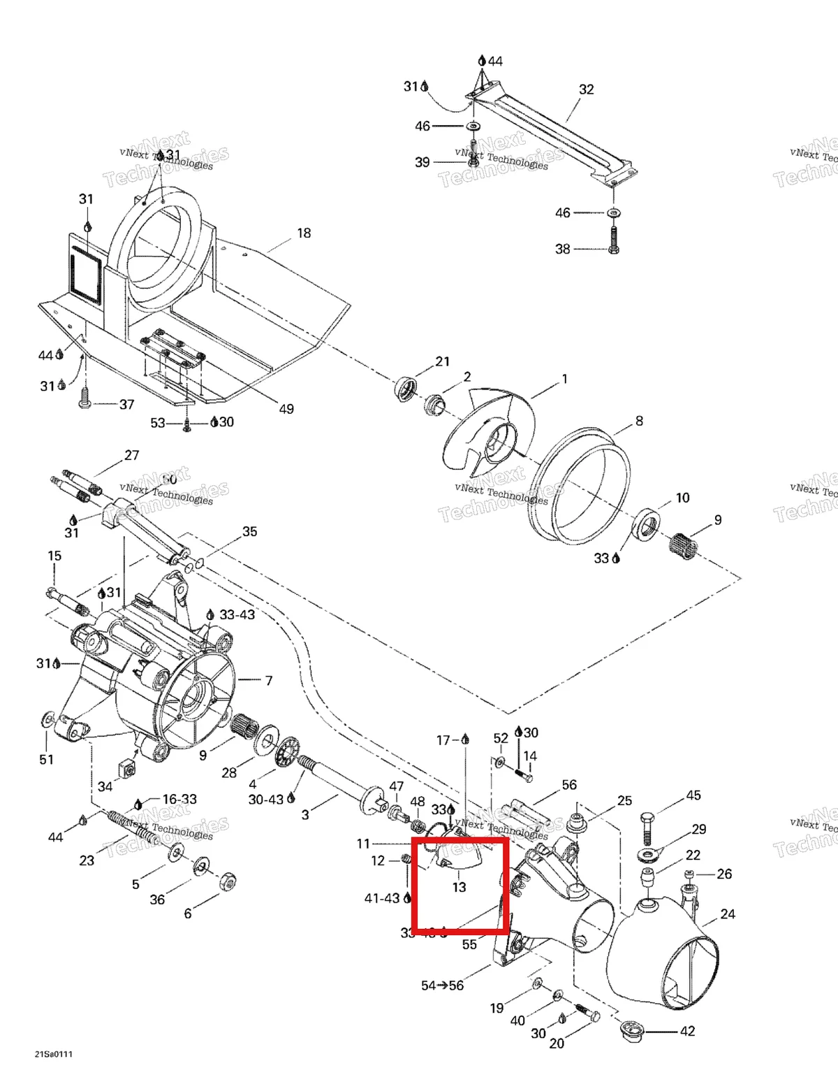 Деталь 271000670 на схеме узла 2001 Sea-Doo GTS, 5551 Propulsion System