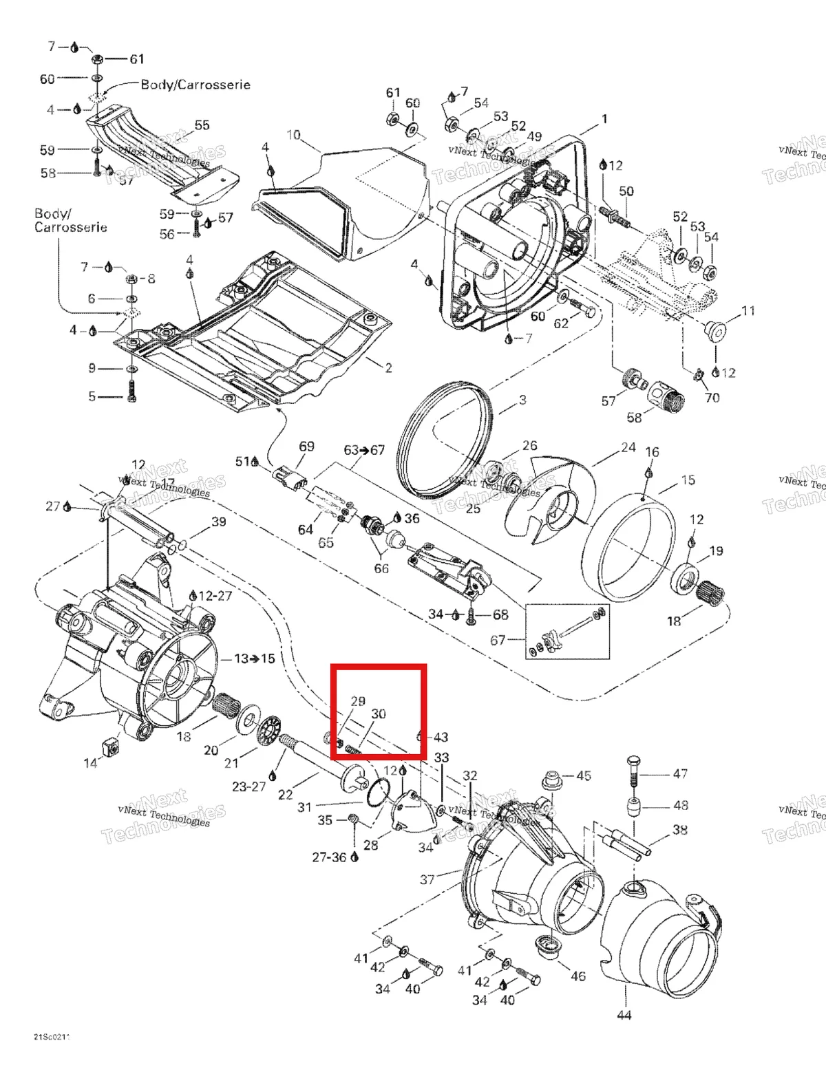Деталь 271000973 на схеме узла 2002 Sea-Doo LRV DI, 5460 Propulsion System