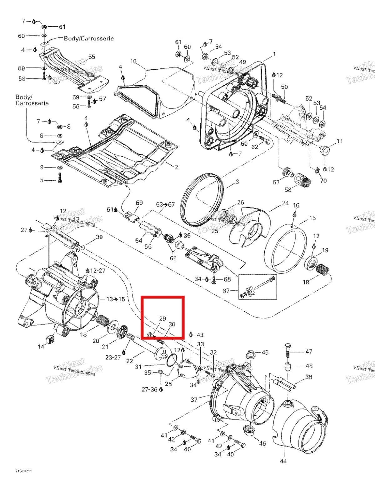 Деталь 271000978 на схеме узла 2002 Sea-Doo LRV DI, 5460 Propulsion System