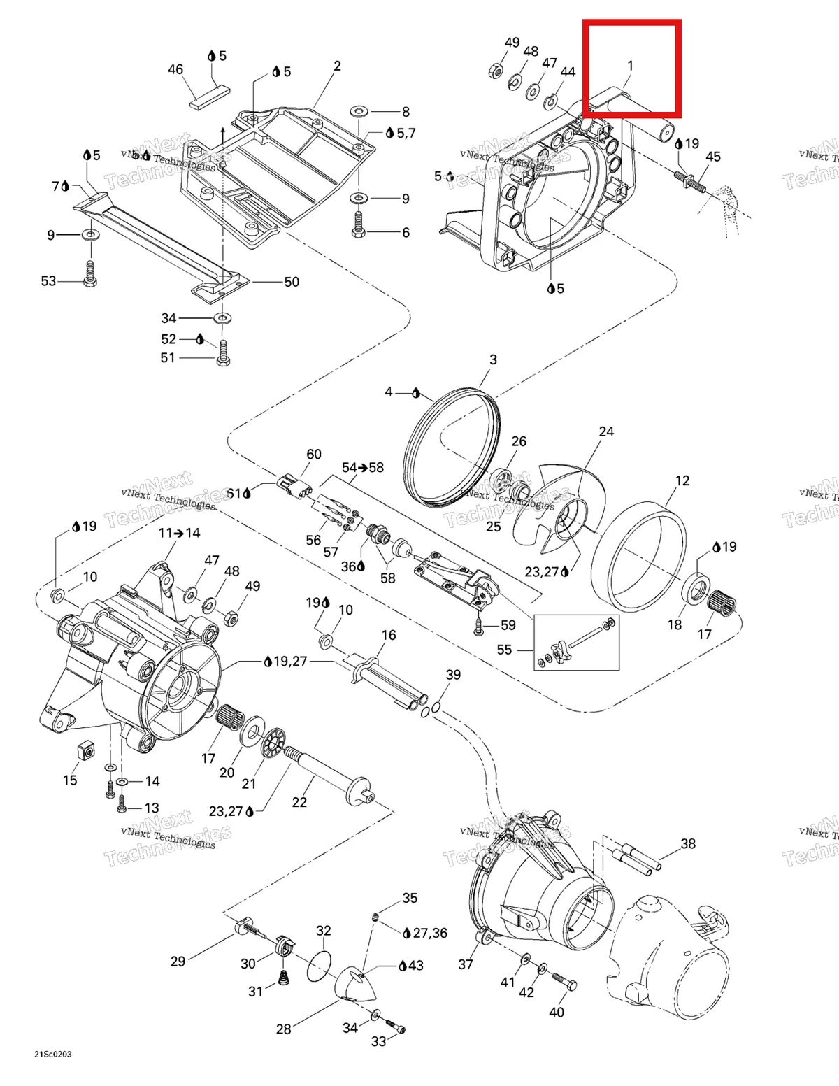 Деталь 271001132 на схеме узла 2002 Sea-Doo RX, 5579/5580/5581/5582 Drive And Propulsion System