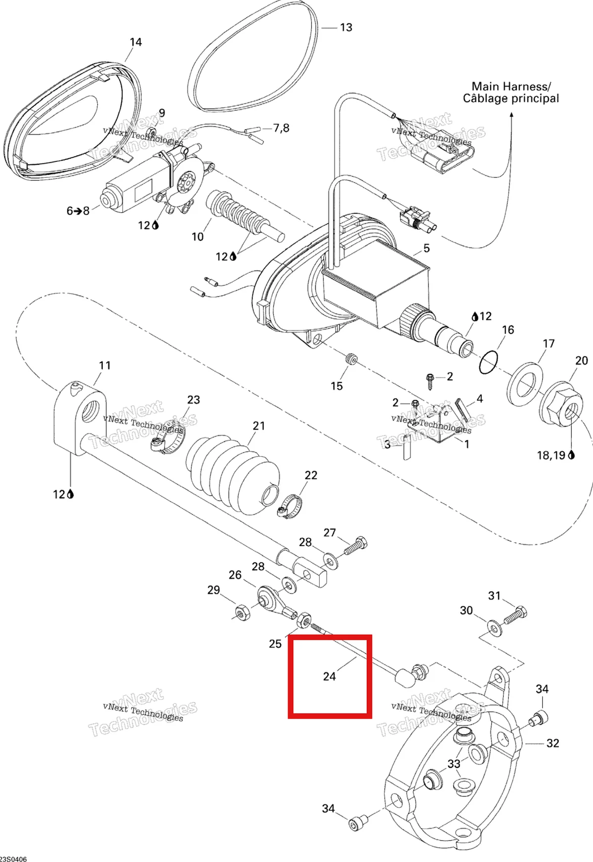 Деталь 271001134 на схеме узла 2004 Sea-Doo XP DI Trim, Electrical