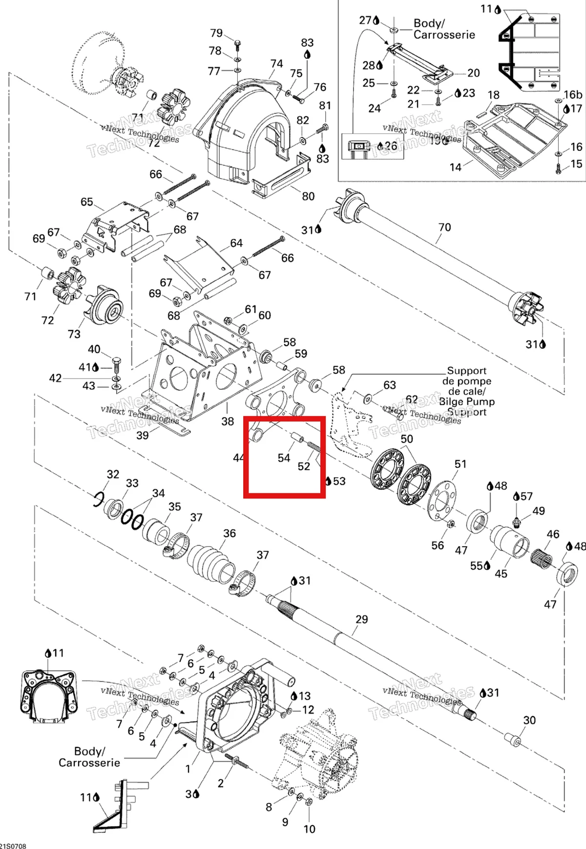 Деталь 271001319 на схеме узла 2007 Sea-Doo 3D 947 DI Propulsion