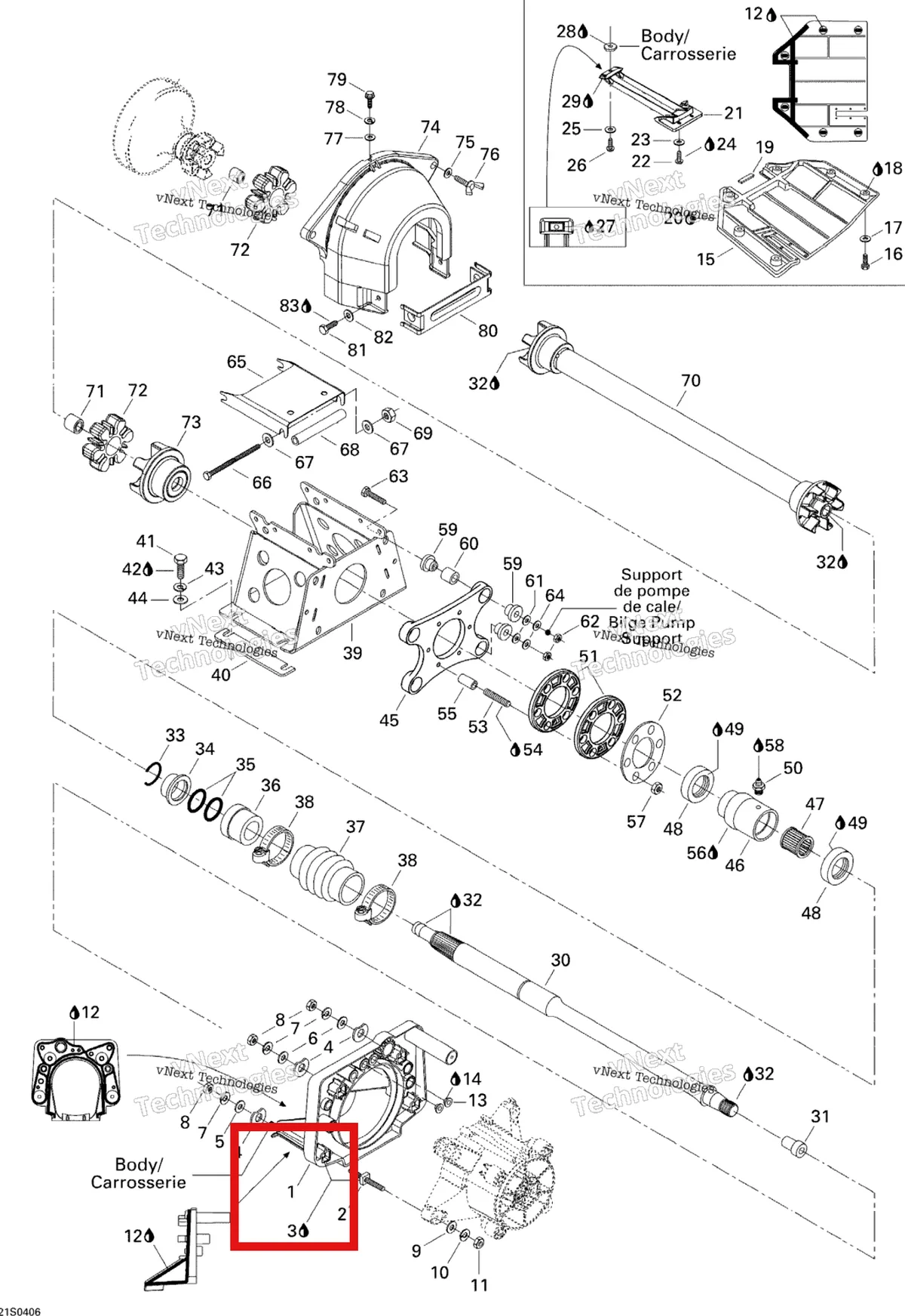 Деталь 271001397 на схеме узла 2004 Sea-Doo XP DI Propulsion