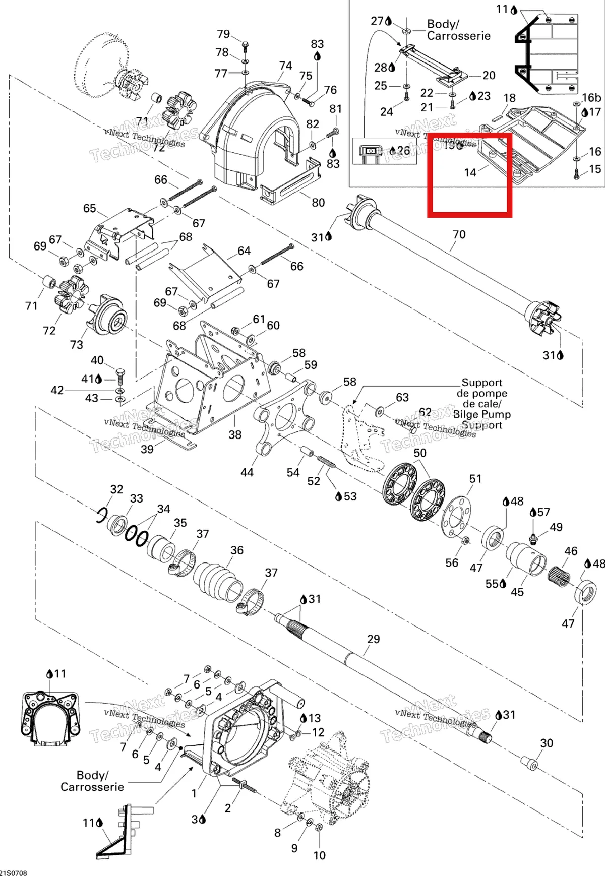 Деталь 271001453 на схеме узла 2007 Sea-Doo 3D 947 DI Propulsion