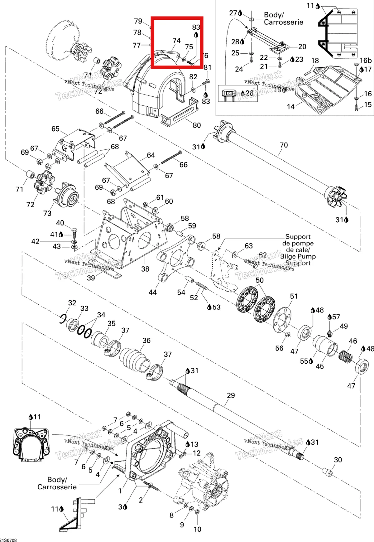 Деталь 271001541 на схеме узла 2007 Sea-Doo 3D 947 DI Propulsion