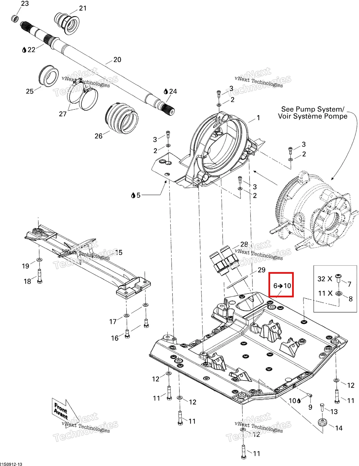 Деталь 271001589 на схеме узла 2009 Sea-Doo GTX LIMITED iS 255 Propulsion