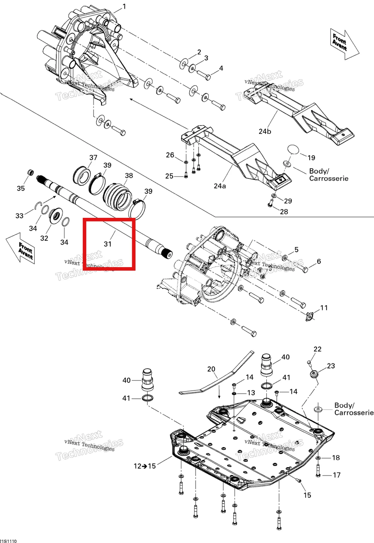 Деталь 271001601 на схеме узла 2011 Sea-Doo RXP-X 255 & RS Propulsion