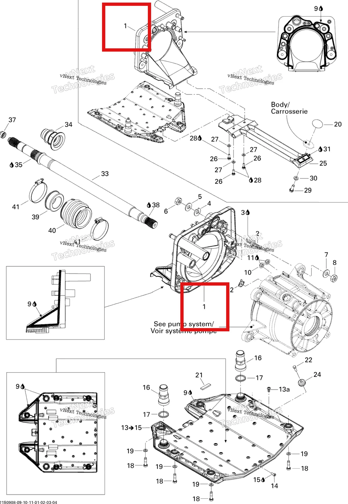 Деталь 271001612 на схеме узла 2009 Sea-Doo Wake PRO 215 Propulsion