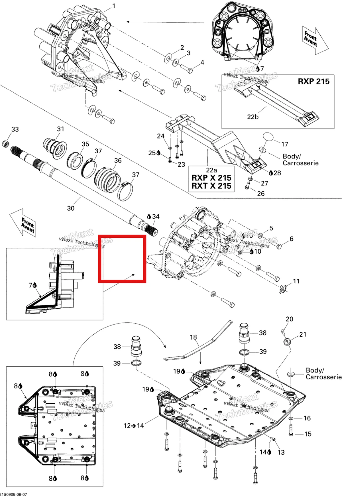Деталь 271001640 на схеме узла 2009 Sea-Doo RXP 215 Propulsion