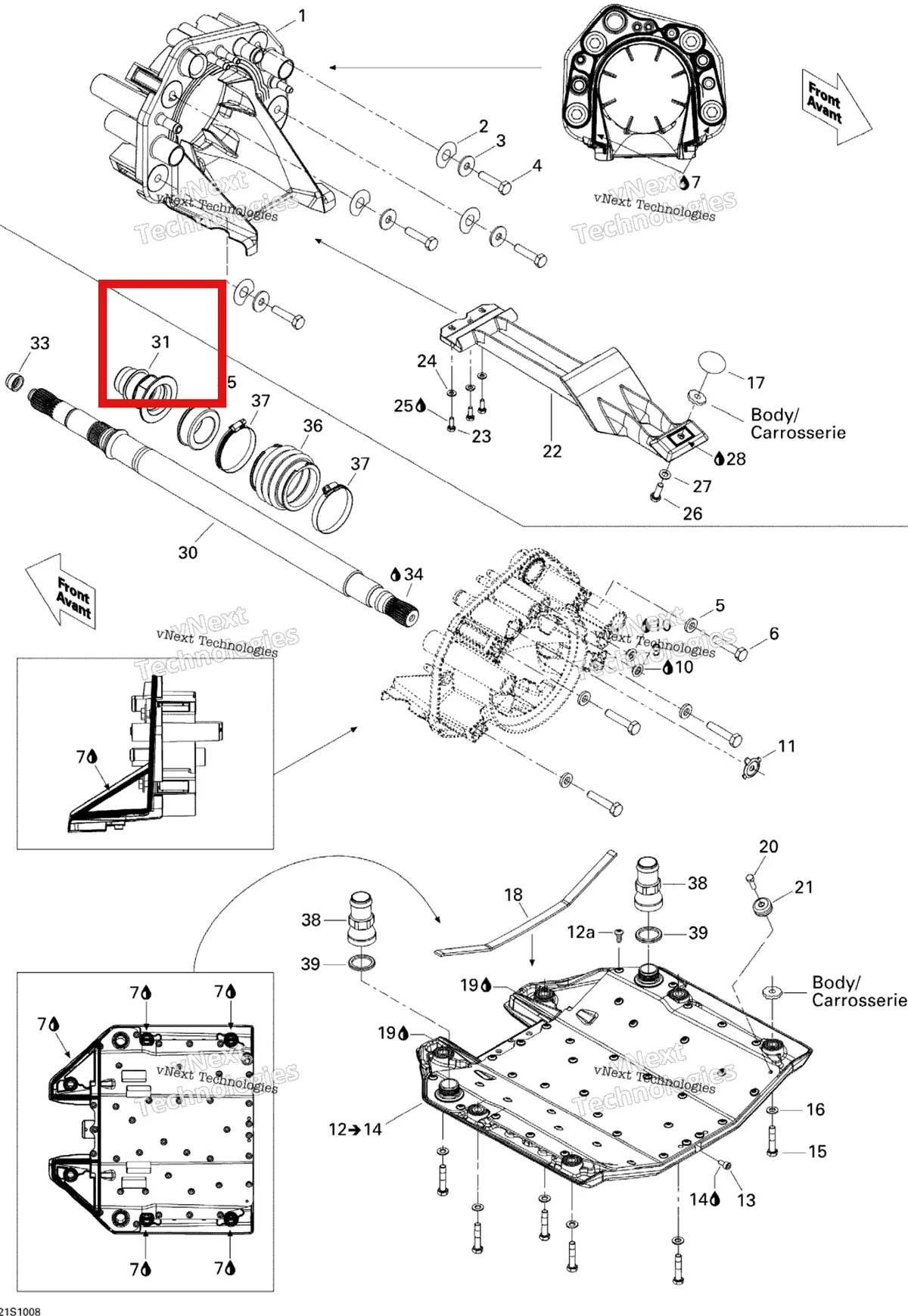 Деталь 271001642 на схеме узла 2010 Sea-Doo RXP-X 255 and 255 RS Propulsion