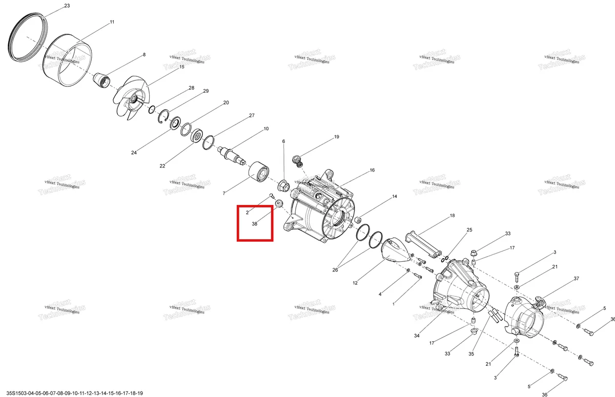 Деталь 271001813 на схеме узла 2015 Sea-Doo GTX LTD IS 260 Pump