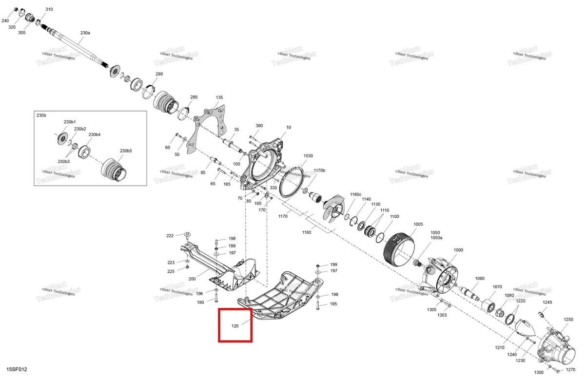 Деталь 271001840 на схеме узла 2026 Sea-Doo SPARK - 900 HO ACE - TRIXX - 67TB - Gulfstream Blue - 1UP Drive - Propulsion