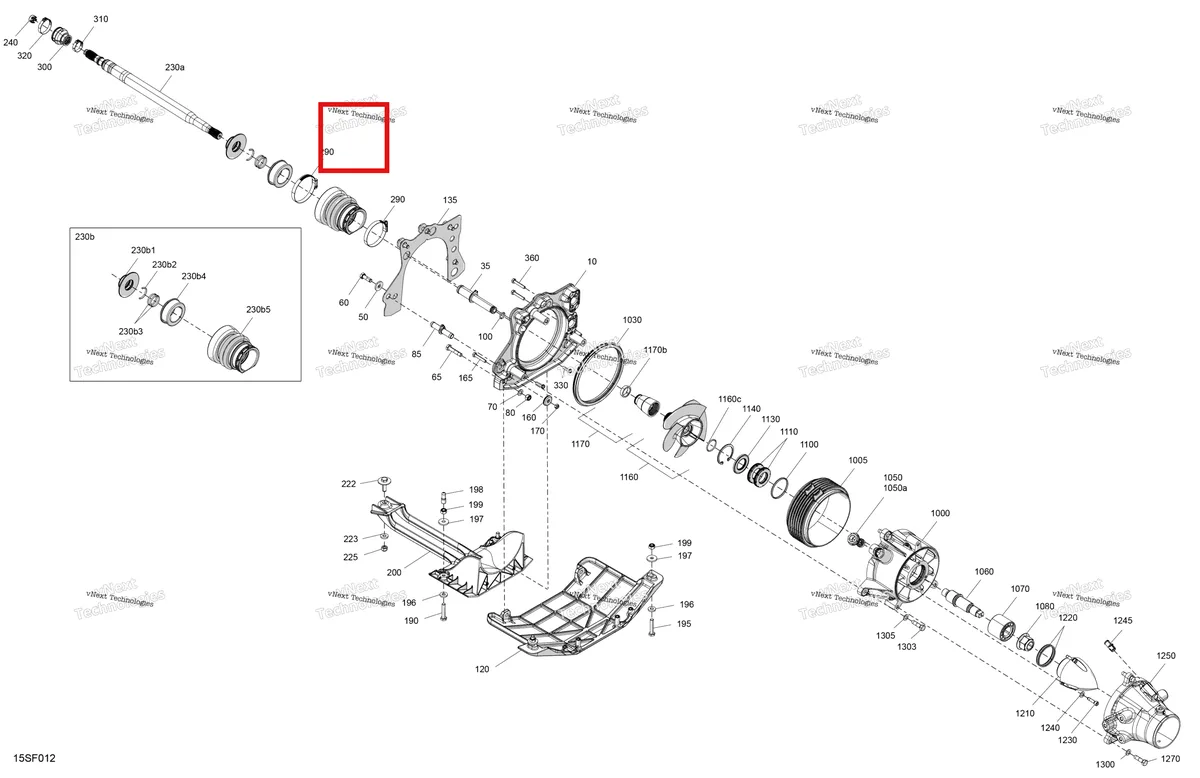 Схема применяемости: Propeller вал Sea-Doo Spark 60 (2023) (271002205)