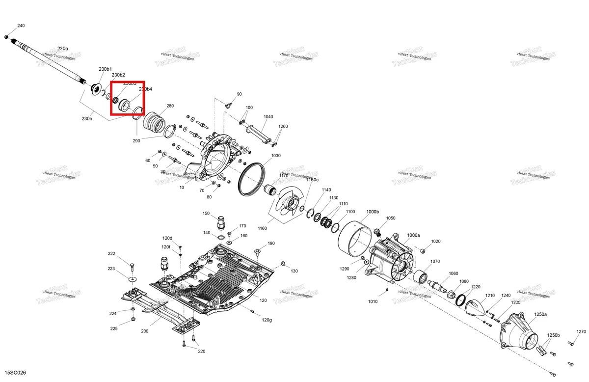 Деталь 271002220 на схеме узла 2023 Sea-Doo RXP X 300 Drive - Propulsion
