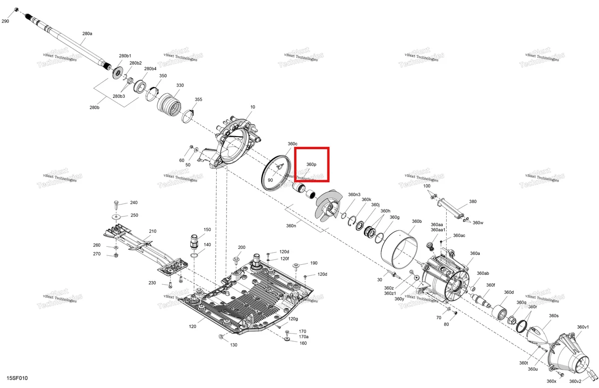 Деталь 271002228 на схеме узла 2026 Sea-Doo GTR - 230 - STD - 36TC - Eclipse Black Drive - Propulsion