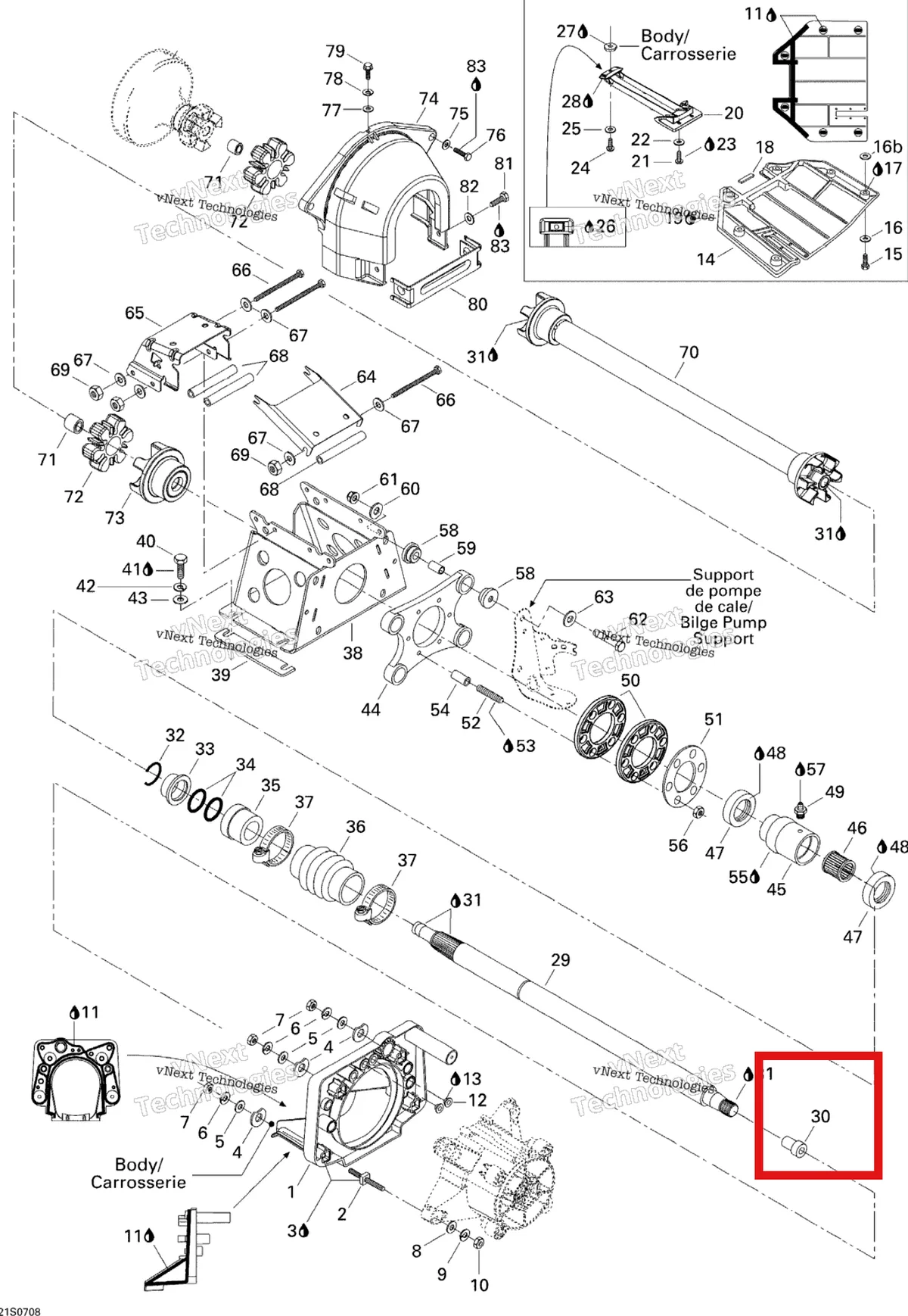 Деталь 272000019 на схеме узла 2007 Sea-Doo 3D 947 DI Propulsion