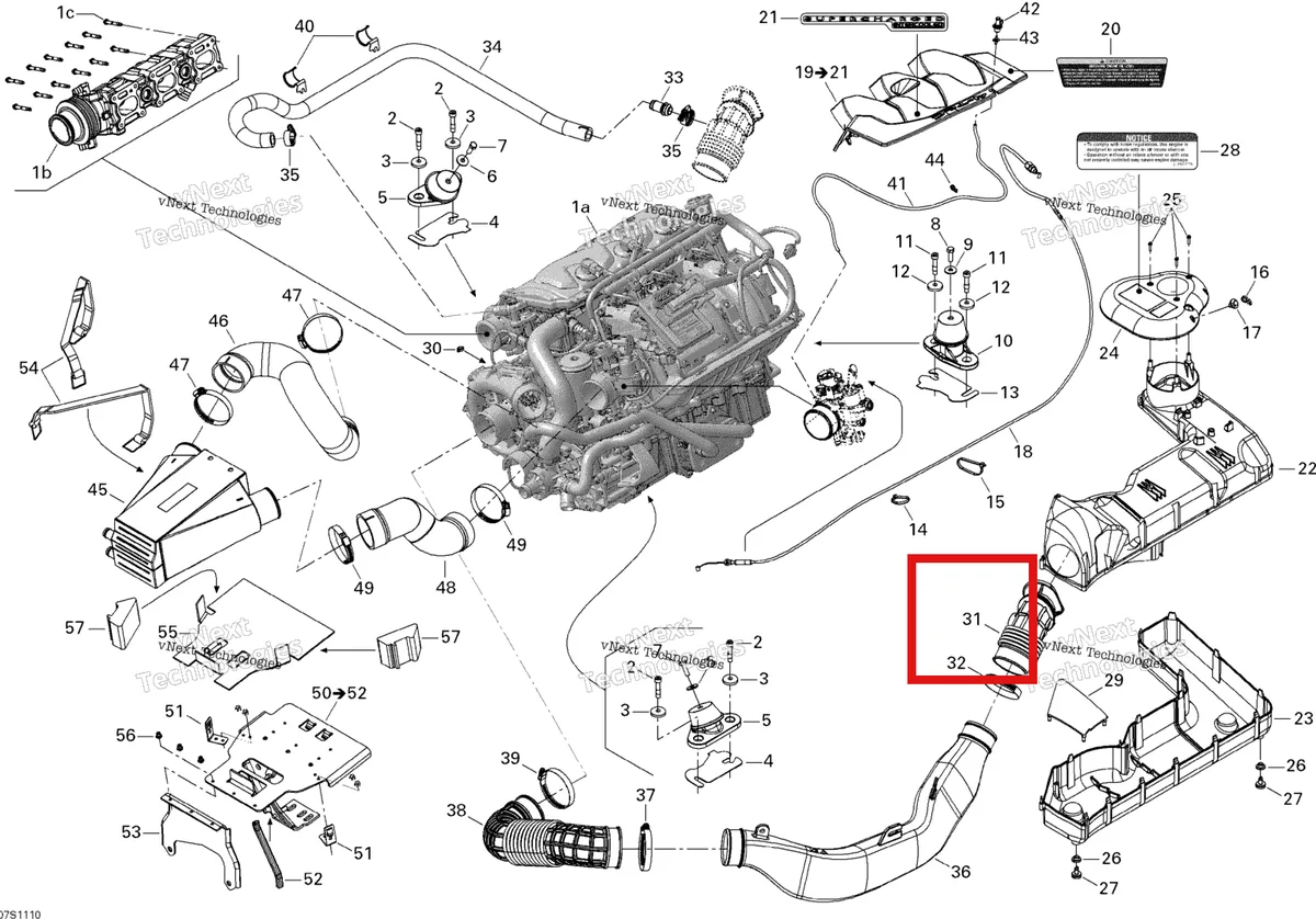 Схема применяемости: Впуск шланг Sea-Doo 273000186