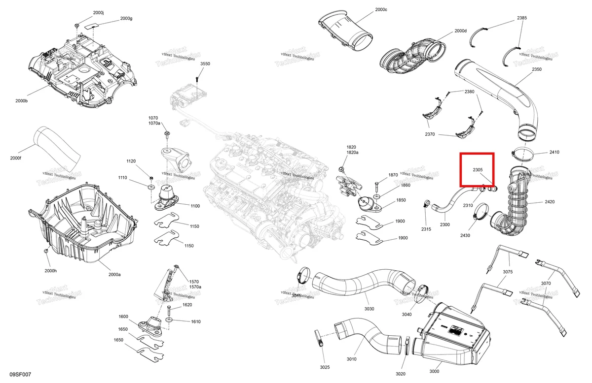 Деталь 273000234 (Сапун) на схеме узла 2026 Sea-Doo GTR - 230 - STD - 36TC - Eclipse Black Engine - System