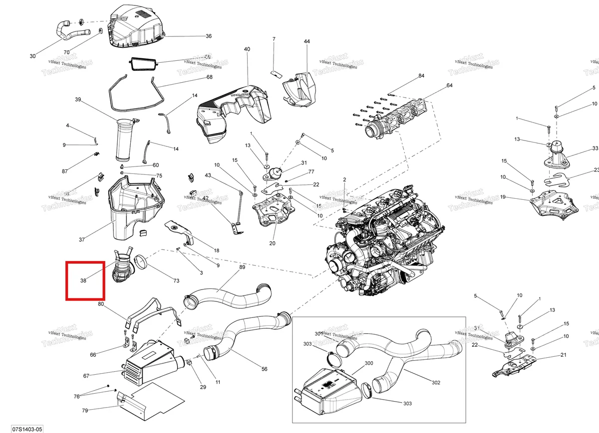 Деталь 273000251 на схеме узла 2014 Sea-Doo RXT-X AS 260 & RS Engine