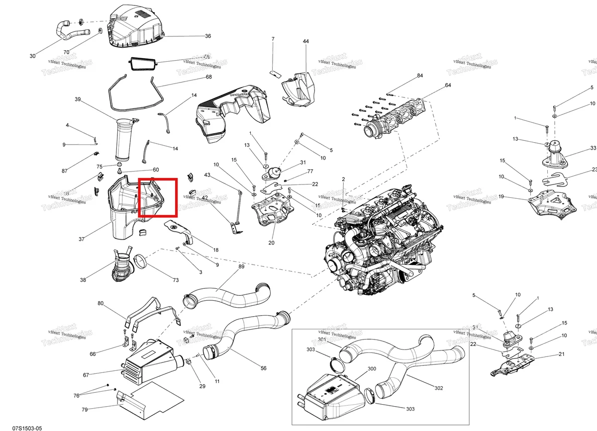 Деталь 273000252 на схеме узла 2015 Sea-Doo GTX LTD IS 260 Engine