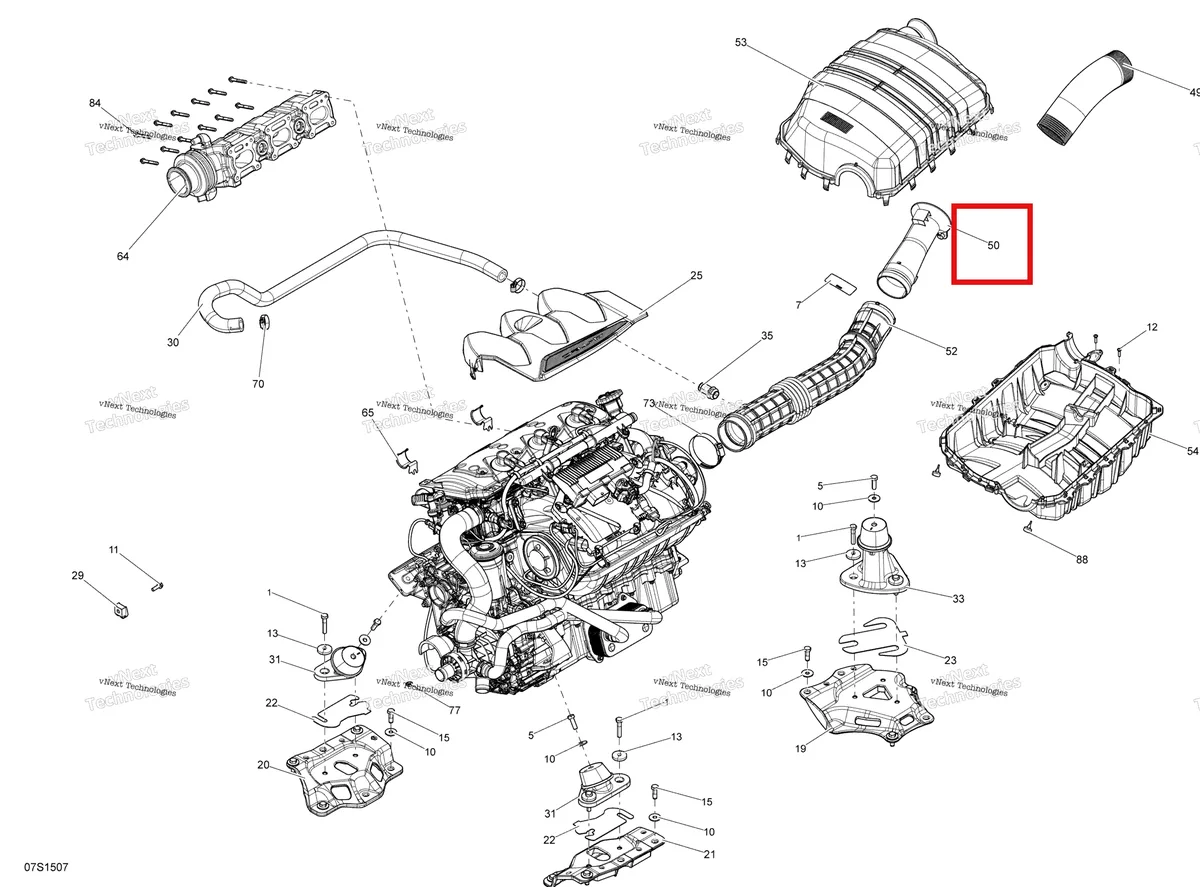 Деталь 273000291 на схеме узла 2015 Sea-Doo GTX 155 Engine