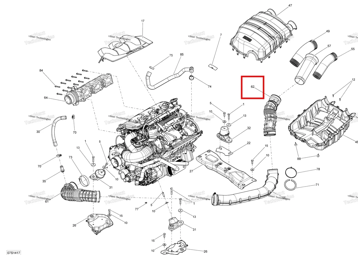 Деталь 273000320 на схеме узла 2014 Sea-Doo GTR 215 Engine