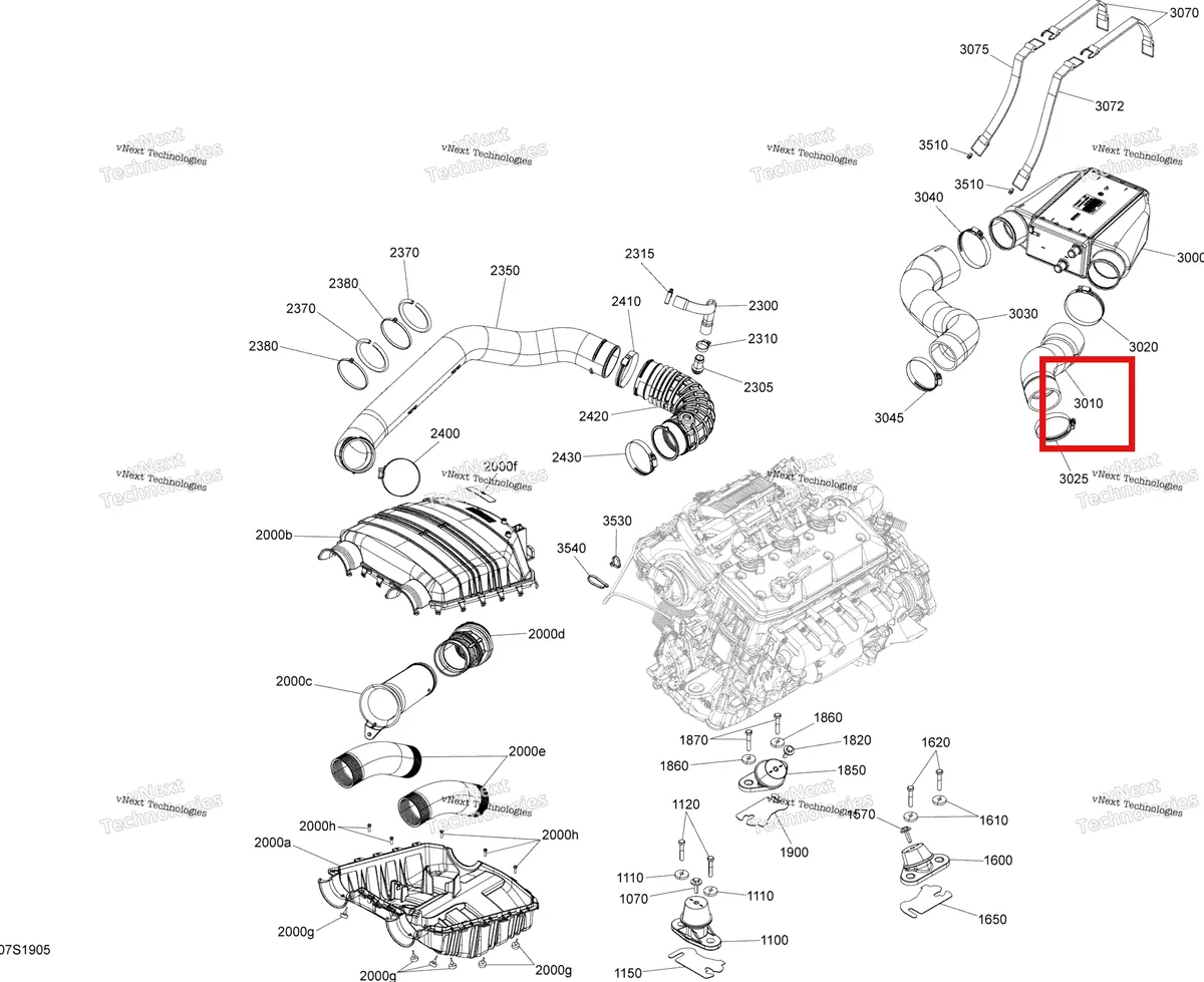 Деталь 273000367 на схеме узла 2019 Sea-Doo GTR 230 Engine
