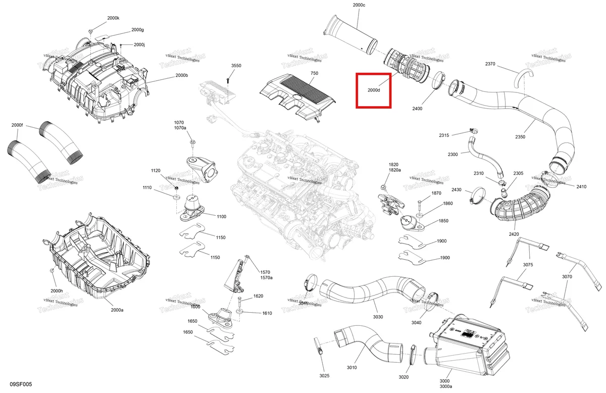 Деталь 273000375 (Шланг разъём Sea-Doo RXP 300 (2018) (273000375)) на схеме узла 2026 Sea-Doo GTR - 300 - X - 24TB - Eclipse Black - Audio Engine - System