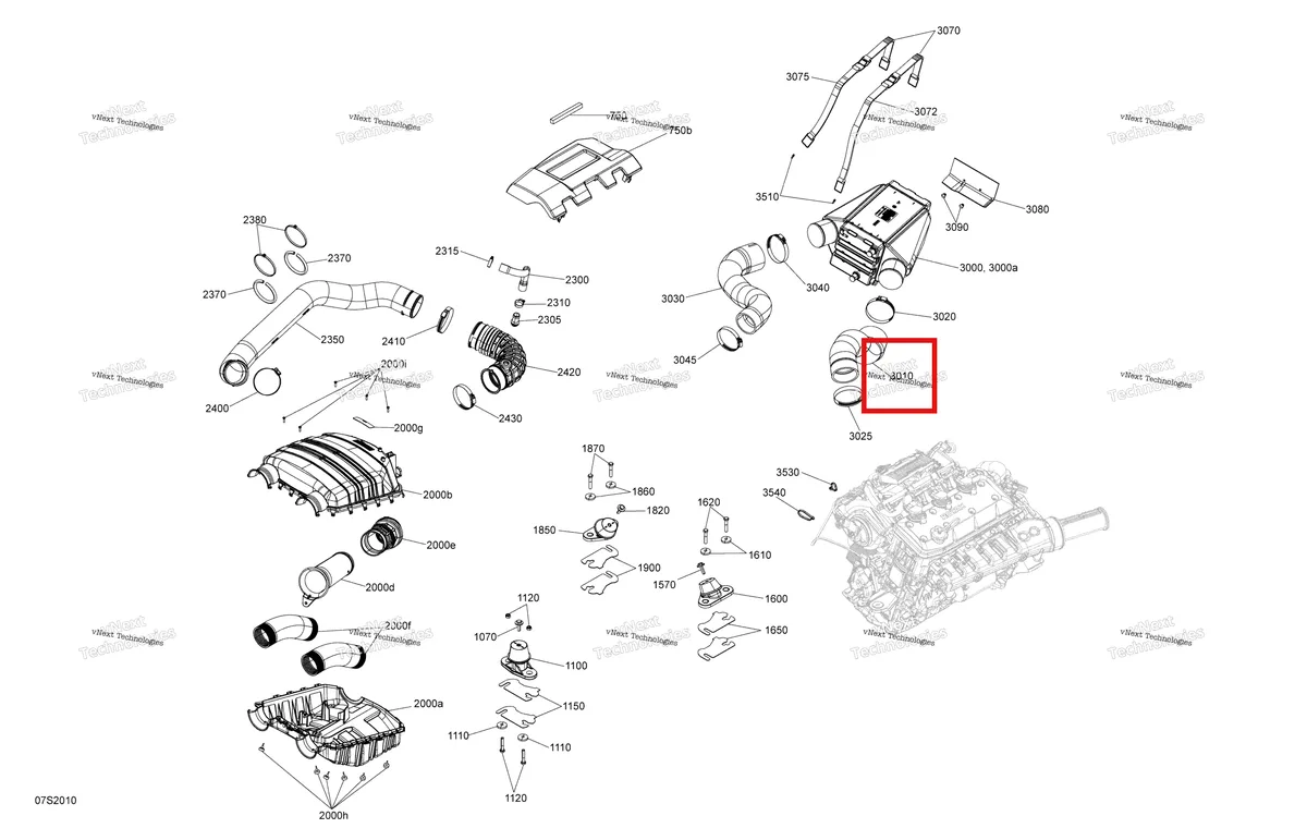 Деталь 273000401 на схеме узла 2020 Sea-Doo RXP 300 Engine