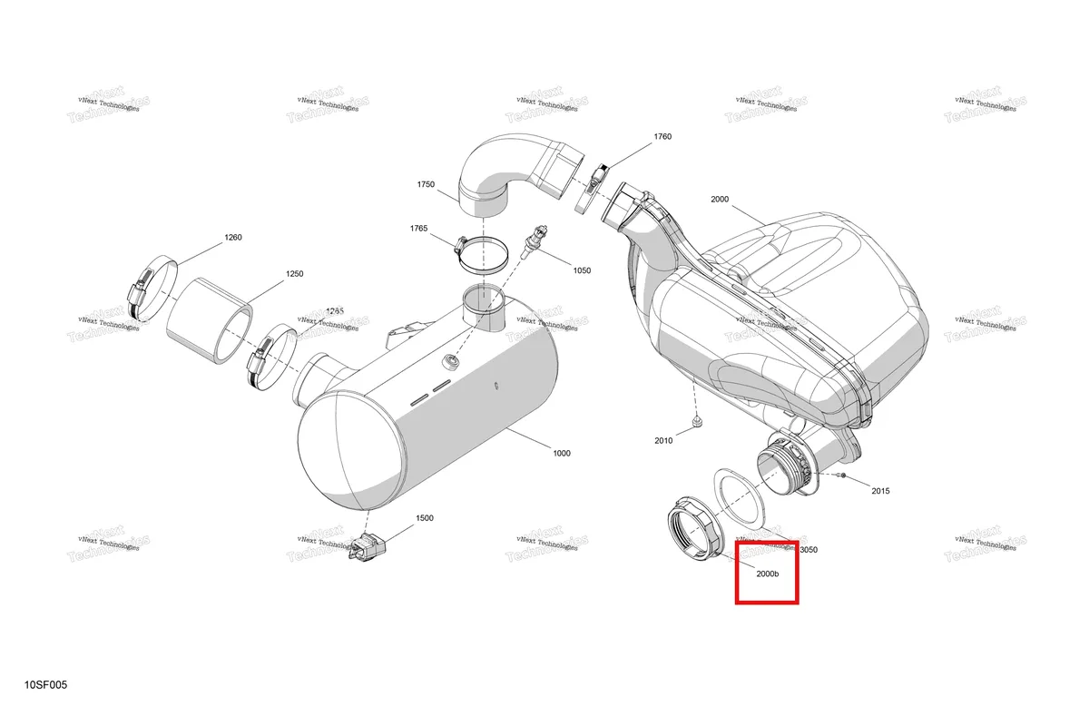 Деталь 274000224 на схеме узла 2026 Sea-Doo SPARK - 900 HO ACE - TRIXX - 66TE - Bright White - 3UP Engine - Exhaust