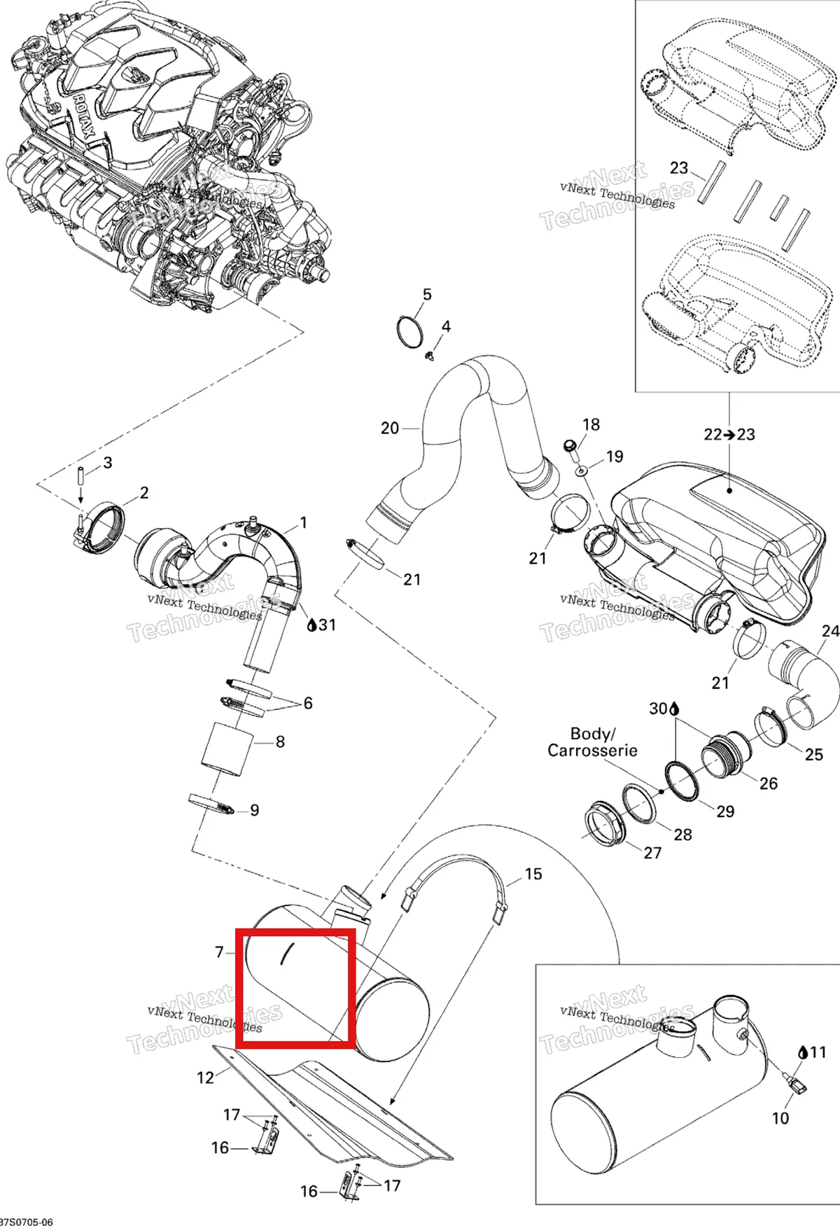 Схема применяемости: Выпуск хомут Sea-Doo 274000959