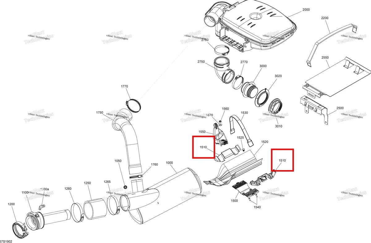 Деталь 274001358 на схеме узла 2019 Sea-Doo GTI 130 Exhaust System