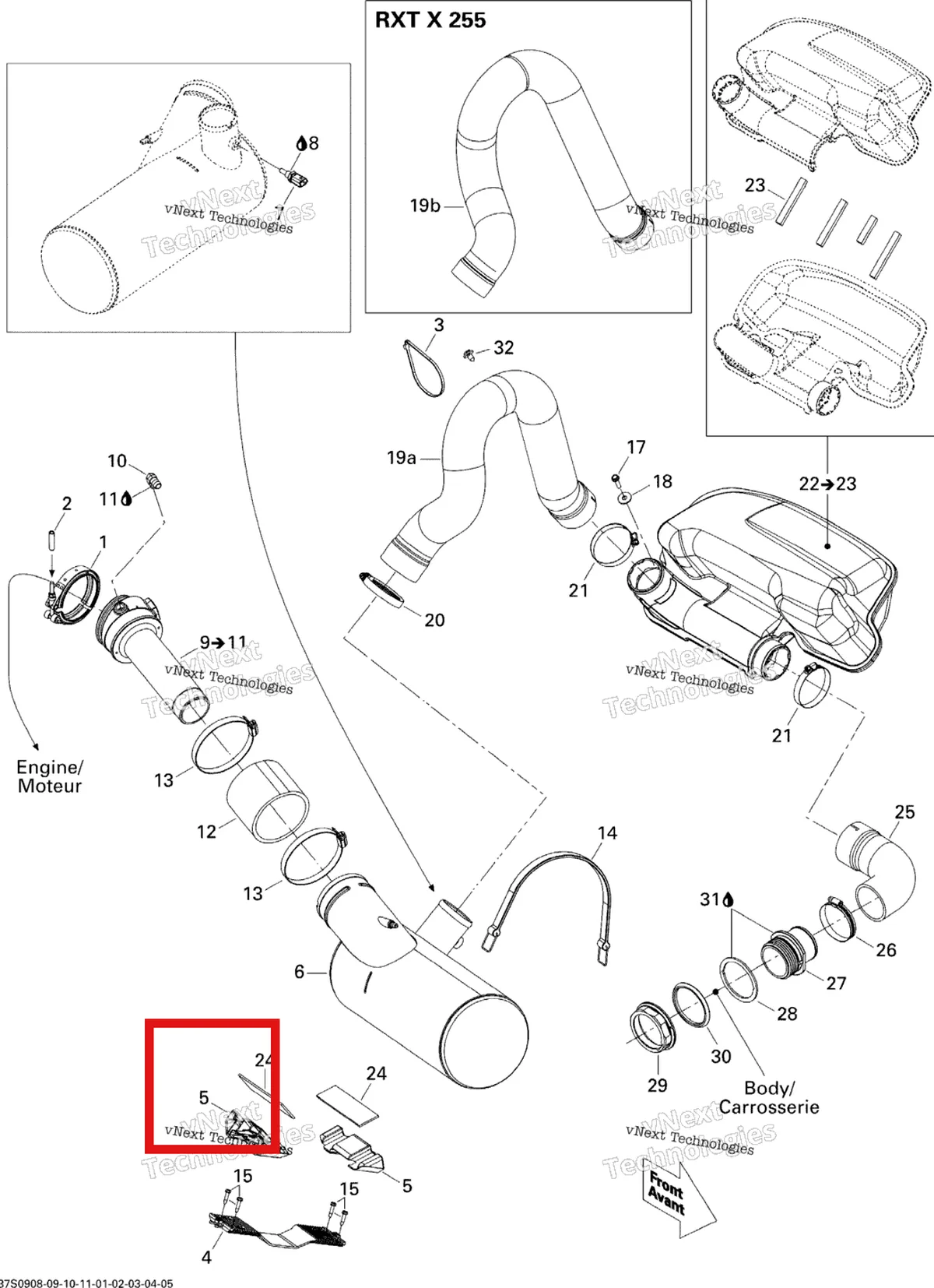 Схема применяемости: Выпуск хомут Sea-Doo 274001386