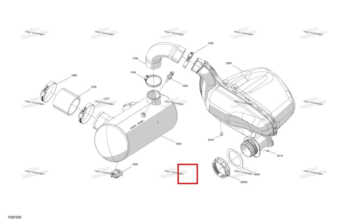 Деталь 274001453 на схеме узла 2026 Sea-Doo SPARK - 900 ACE - BASE - 61TA - Sunrise Orange - 2UP Engine - Exhaust