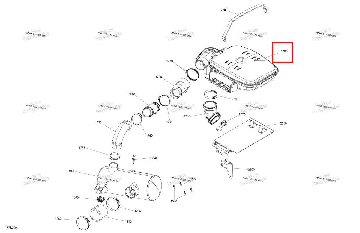 Деталь 274001514 (Резонатор двигатель 300 Sea-Doo RXP (2016) (274001514)) на схеме узла 2020 Sea-Doo GTI 90 Exhaust