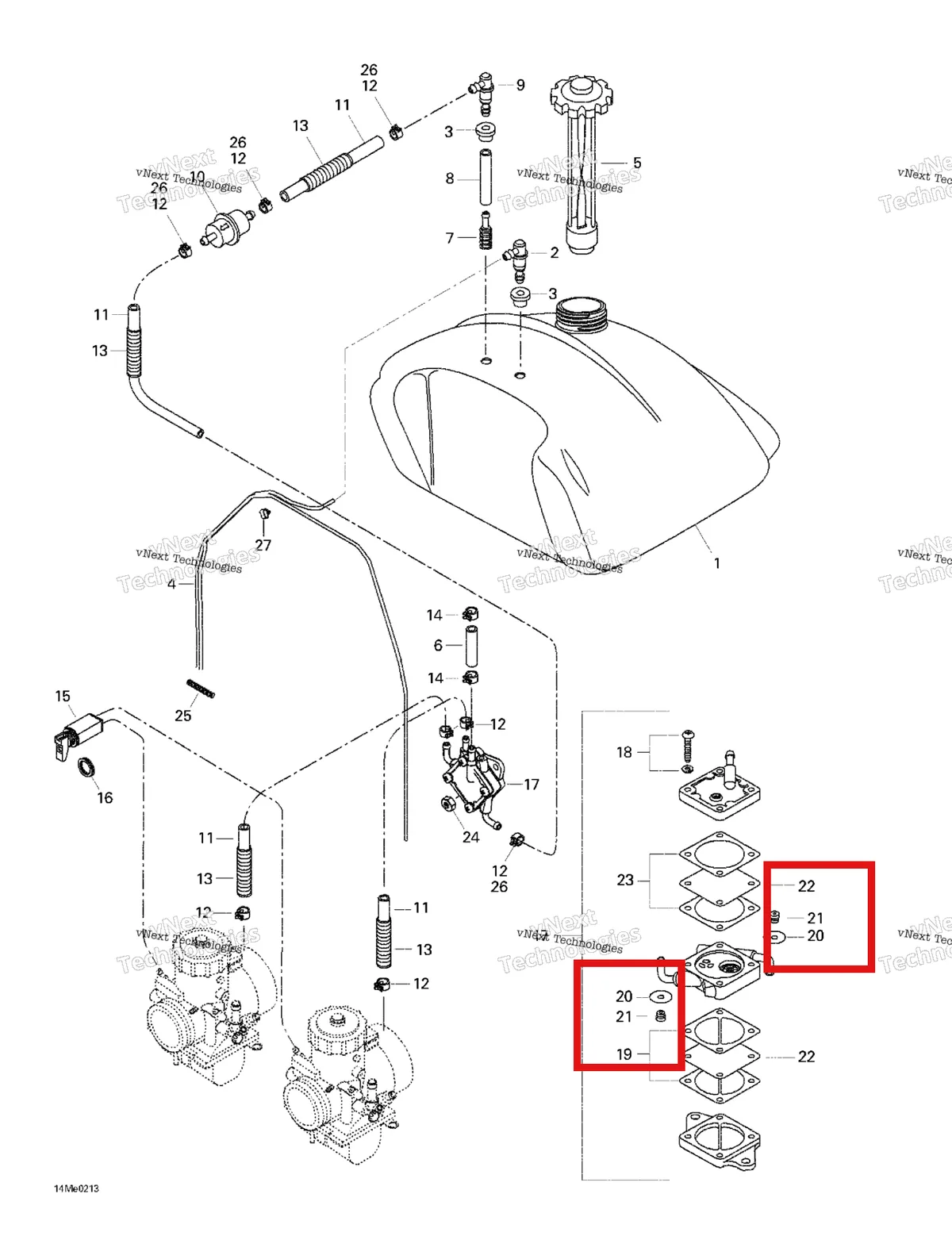 Деталь 275500042 (Клапан) на схеме узла 2003 Ski-Doo Skandic 600 Fuel System