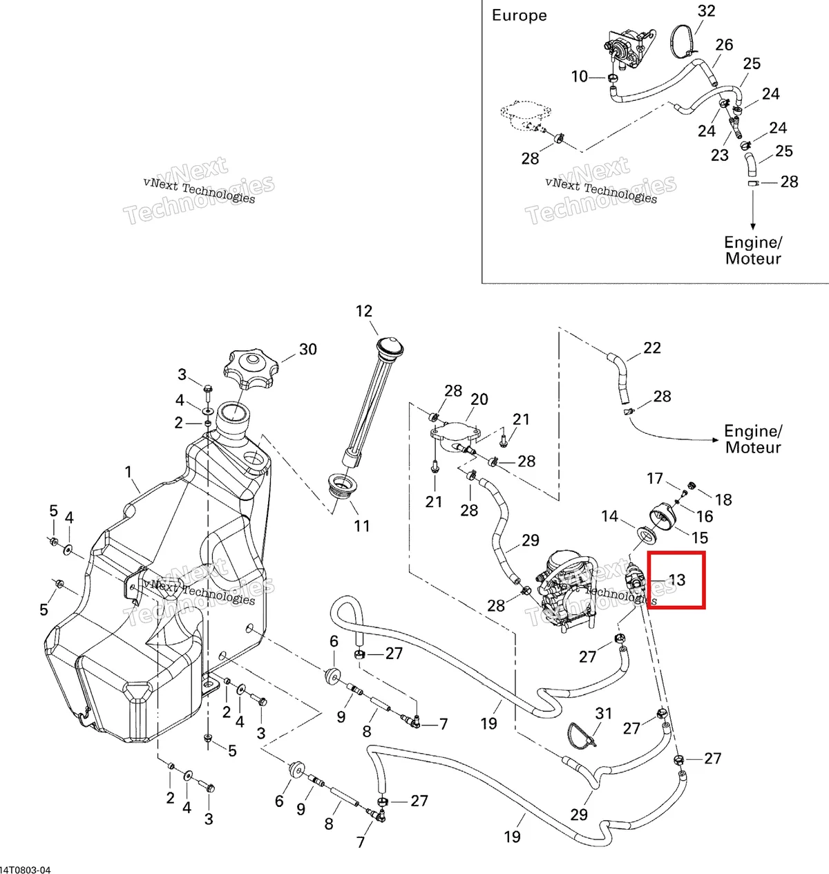 Деталь 275500098 на схеме узла 2008 Can-Am Outlander 400 STD Fuel System
