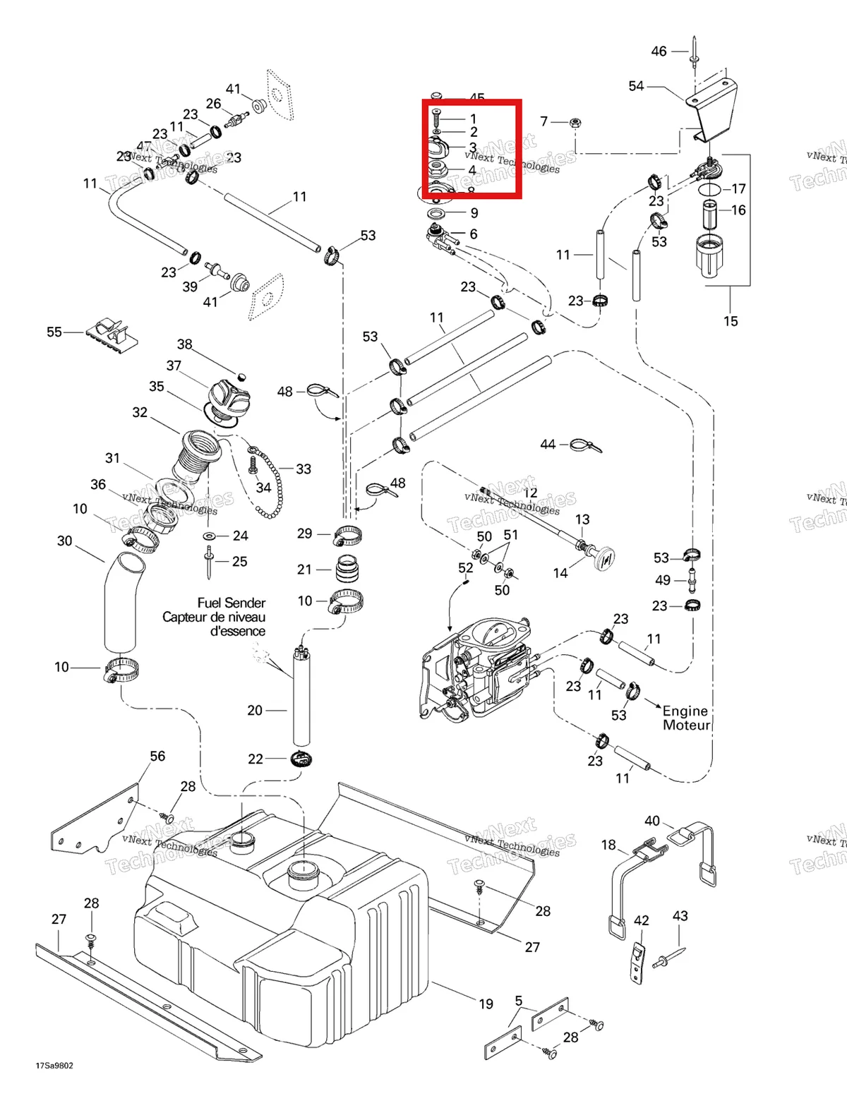Деталь 275500212 на схеме узла 1998 Sea-Doo GS, 5626/5844 Fuel System