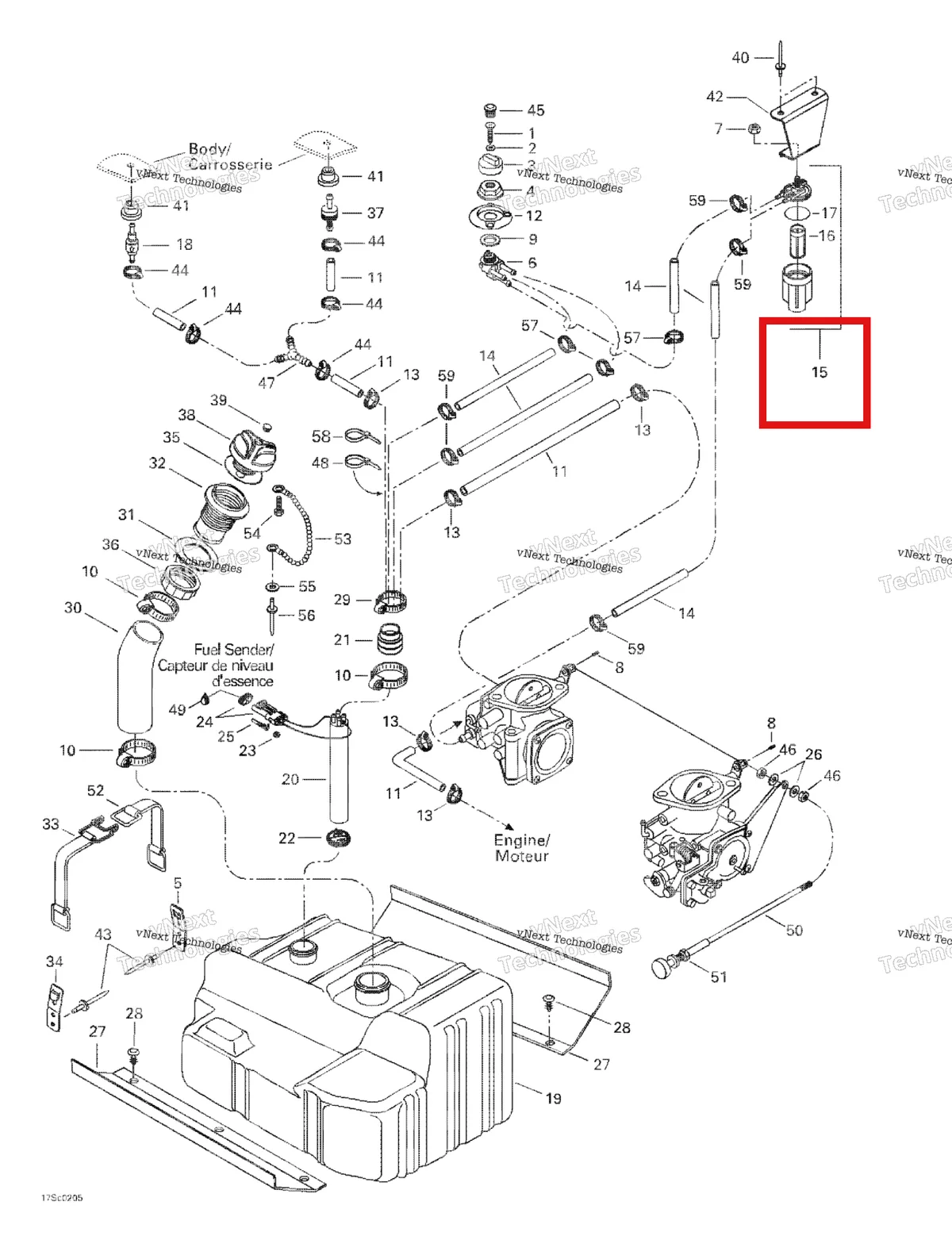 Деталь 275500358 на схеме узла 2002 Sea-Doo GTX, 5587/5588 Fuel System