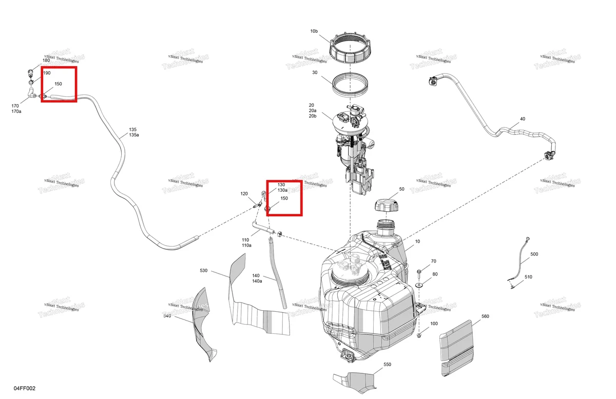 Деталь 275500398 (Обратный клапан) на схеме узла 2026 Can-Am OUTLANDER - 4X4 - STD - 700 - 1CTC - Legion Red Engine - Fuel