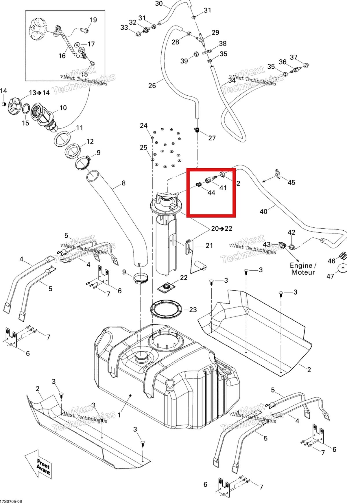 Деталь 275500429 на схеме узла 2007 Sea-Doo GTI 4-TEC RENTAL Fuel System